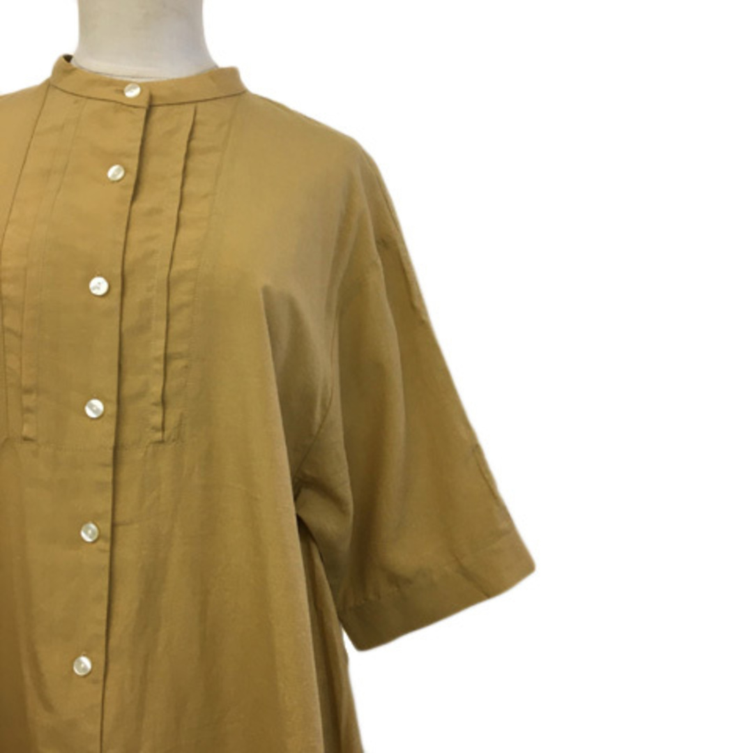 ROSE BUD(ローズバッド)のローズバッド シャツ ブラウス リネン混 無地 七分袖 9 黄 マスタード レディースのトップス(その他)の商品写真
