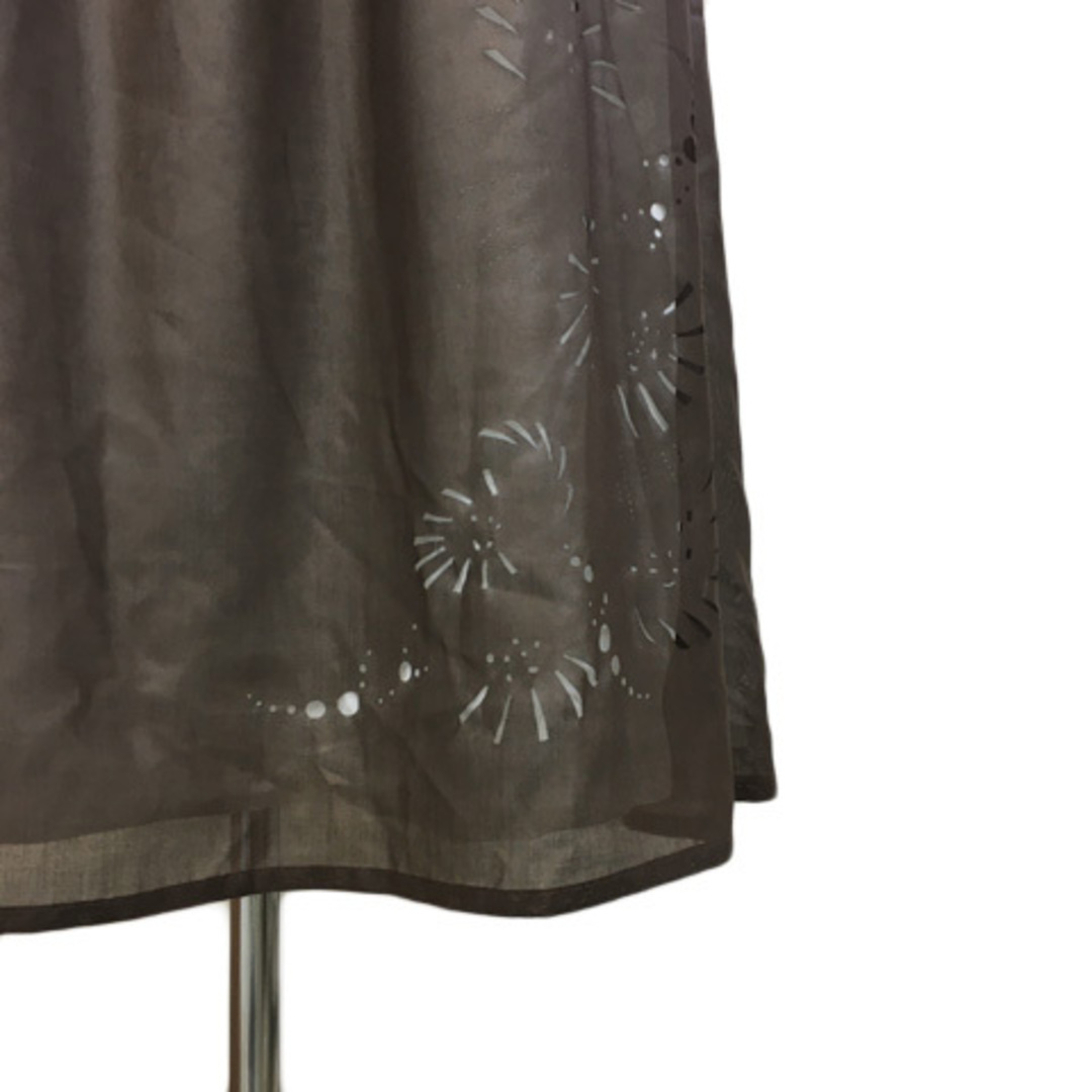 other(アザー)のジャンニロジュディチェ スカート フレア ギャザー ロング 42 茶 白 レディースのスカート(ロングスカート)の商品写真