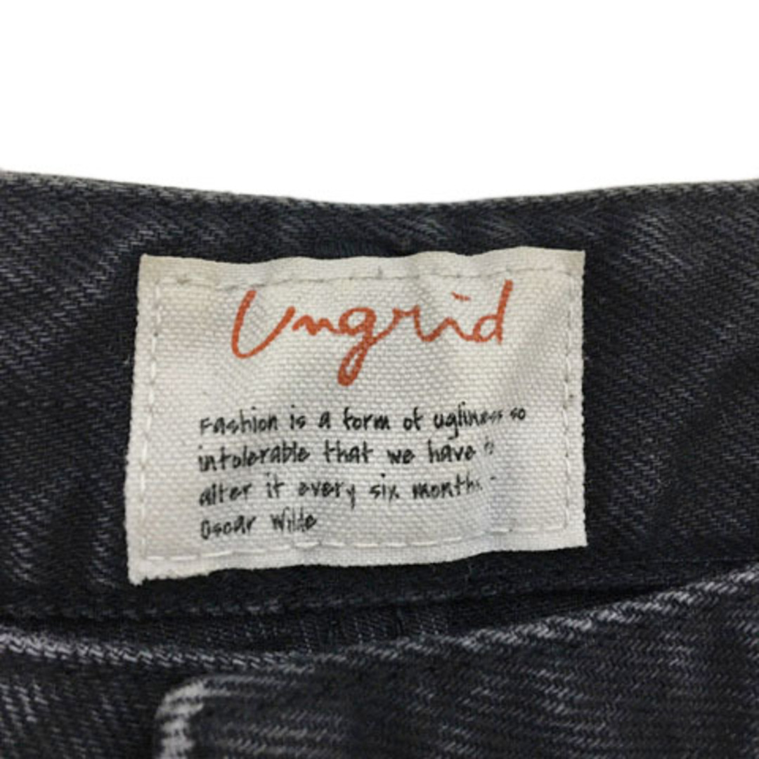 Ungrid(アングリッド)のアングリッド パンツ デニム ジーンズ ストレート ロング 25 黒 レディースのパンツ(デニム/ジーンズ)の商品写真