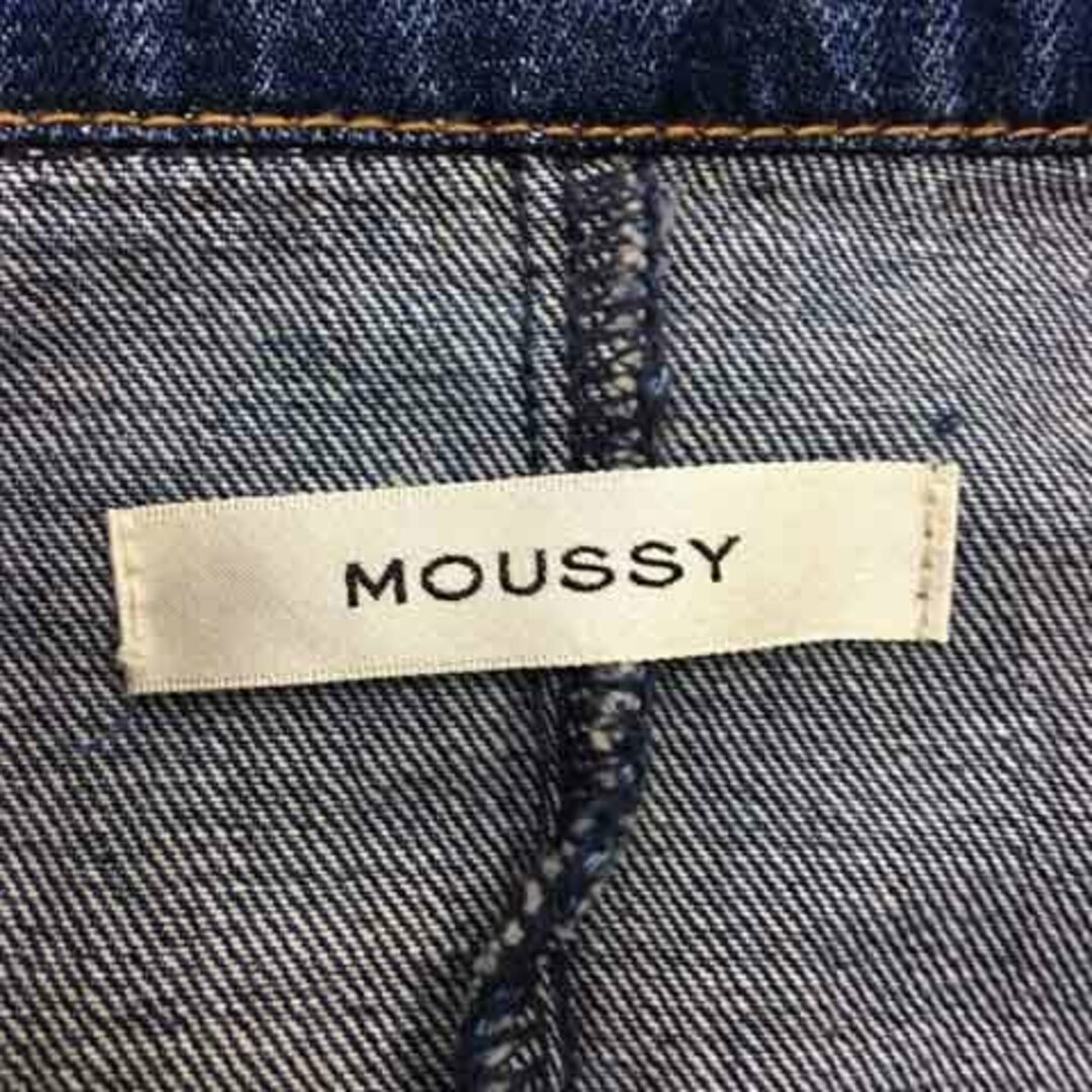 moussy(マウジー)のマウジー ワンピース フレア ミニ ハーフジップ デニム 長袖 1 紺 青 レディースのワンピース(ミニワンピース)の商品写真