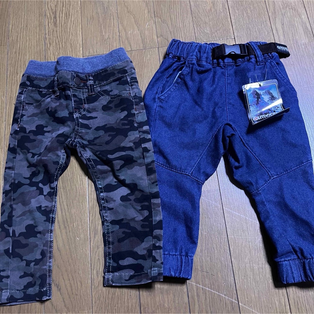 OUTDOOR(アウトドア)のbaiya80男の子迷彩紺色アウトドア新品ズボンパンツサルエルズボンジーンズ キッズ/ベビー/マタニティのベビー服(~85cm)(パンツ)の商品写真