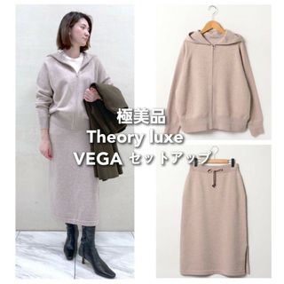 セオリーリュクス(Theory luxe)の極美品*Theory luxe VEGA フード カーディガン スカート セット(セット/コーデ)