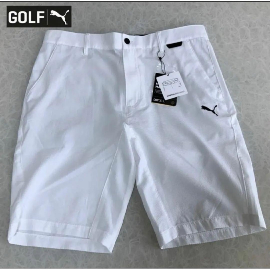 PUMA(プーマ)の新品 PUMA ゴルフ【M】シアサッカー ドライセル ハーフパンツ GOLF スポーツ/アウトドアのゴルフ(ウエア)の商品写真