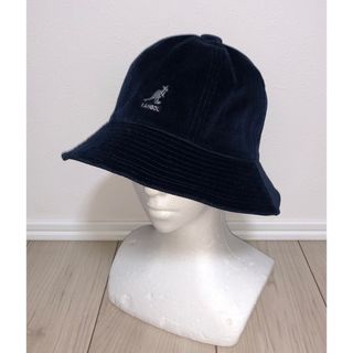 カンゴール(KANGOL)のL 美品 KANGOL コーデュロイ メトロハット バケットハット 紺 ネイビー(ハット)