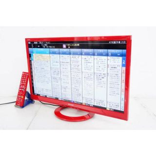 【中古】シャープSHARP AQUOSアクオス 24V型地上・BS・CSデジタルハイビジョン液晶テレビ LC-24K30 レッド(テレビ)