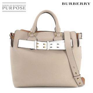 BURBERRY - 未使用 展示品 バーバリー BURBERRY ベルトバッグ 2way ハンド ショルダー バッグ レザー グレー ホワイト VLP 90190534