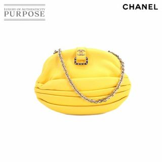 シャネル(CHANEL)のシャネル CHANEL 2way クラッチ チェーン ショルダー バッグ レザー イエロー ラインストーン オーバル がま口 VLP 90192328(ショルダーバッグ)