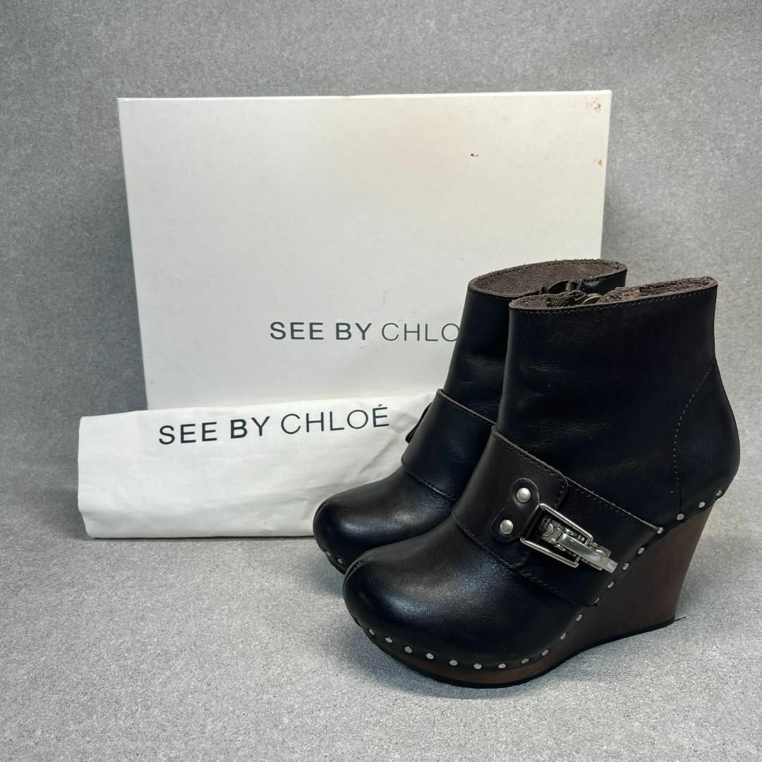 SEE BY CHLOE(シーバイクロエ)のシーバイクロエ 22.5cm相当 BOOTIE 黒 ♫ レディースの靴/シューズ(ブーティ)の商品写真