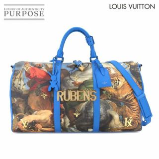 ルイヴィトン(LOUIS VUITTON)の新品同様 ルイ ヴィトン LOUIS VUITTON マスターズ ルーベンス キーポル バンドリエール 50 2way ボストン バッグ ブルー M43344 VLP 90202071(ボストンバッグ)