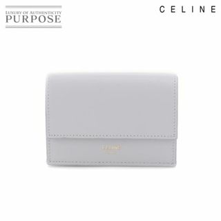 セリーヌ(celine)の未使用 展示品 セリーヌ CELINE フォールデッド コンパクト ウォレット 三つ折り 財布 レザー ライトグレー 10E603 VLP 90206472(財布)