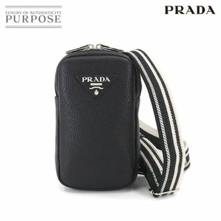 プラダ(PRADA)の未使用 展示品 プラダ PRADA ミニ ショルダー バッグ レザー ブラック 1BP027 シルバー 金具 VLP 90211654(ショルダーバッグ)