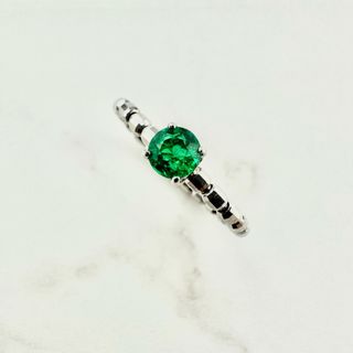 1点もの✨コロンビア産❗️0.26ct エメラルド Pt950 ストレッチリング(リング(指輪))