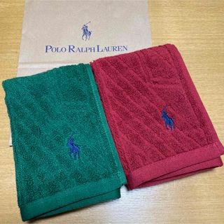 ラルフローレン(Ralph Lauren)の新品未使用　ラルフローレン　ウォッシュタオル　グリーン　2枚(タオル/バス用品)