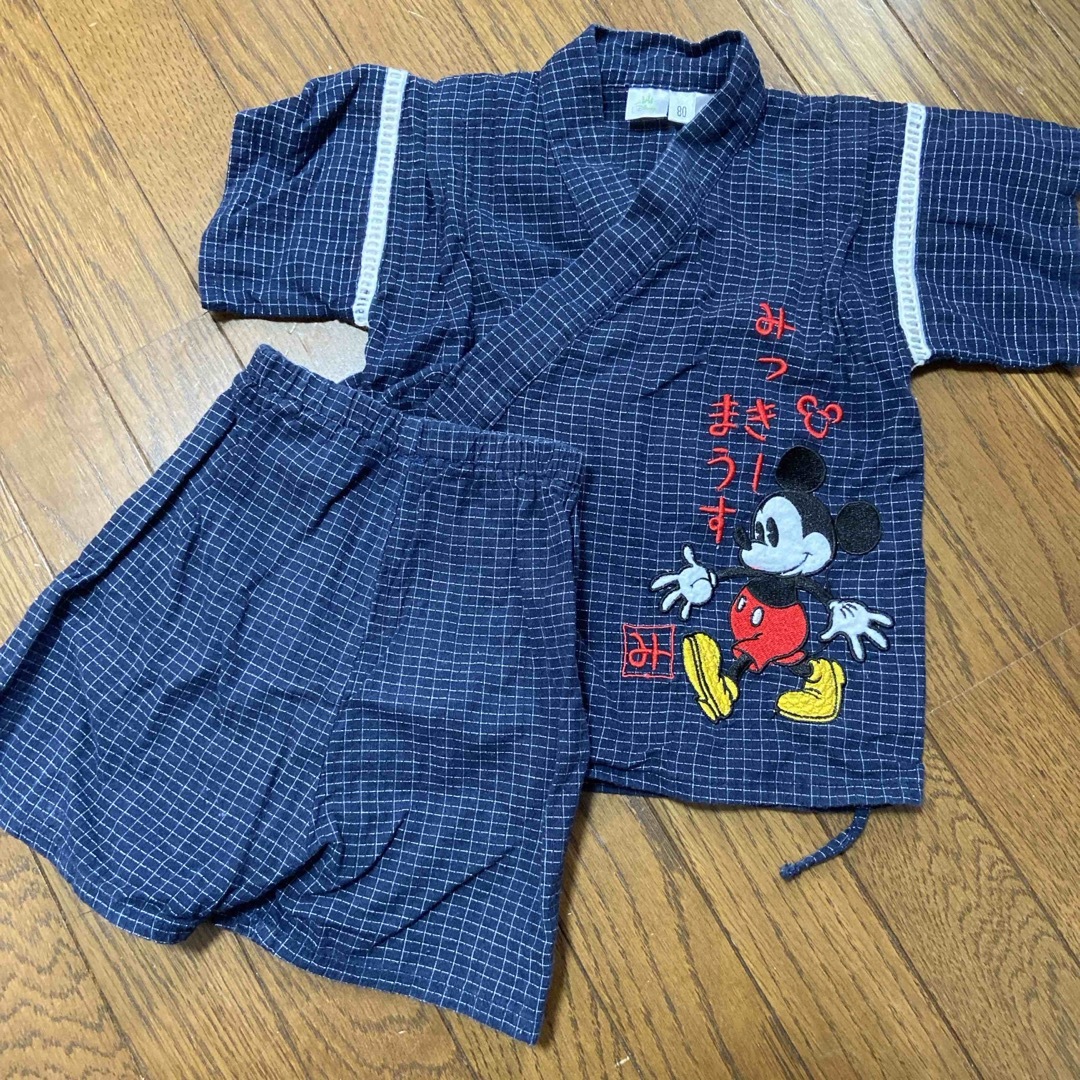 Disney(ディズニー)のDisney みっきーまうす　甚平　80 キッズ/ベビー/マタニティのベビー服(~85cm)(甚平/浴衣)の商品写真