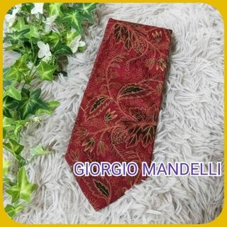 GIORGIO MANDELLI ネクタイ 赤 絹100% ジョルジオマンデリー(ネクタイ)