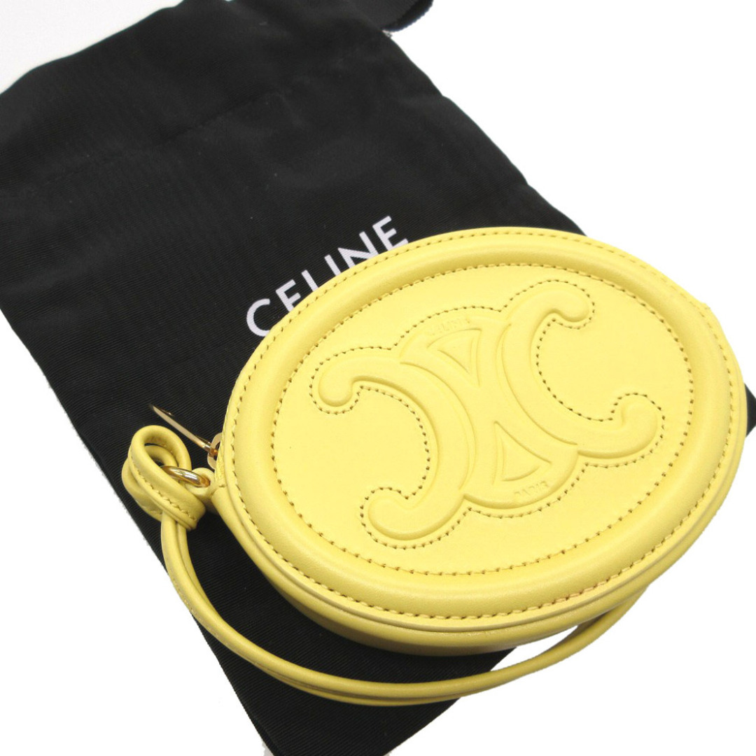 CELINE - 美品 セリーヌ トリオンフ 10I483 レザー イエロー 黄 CELINE - 美品 セリーヌ トリオンフ 10I483 レザー イエロー 黄