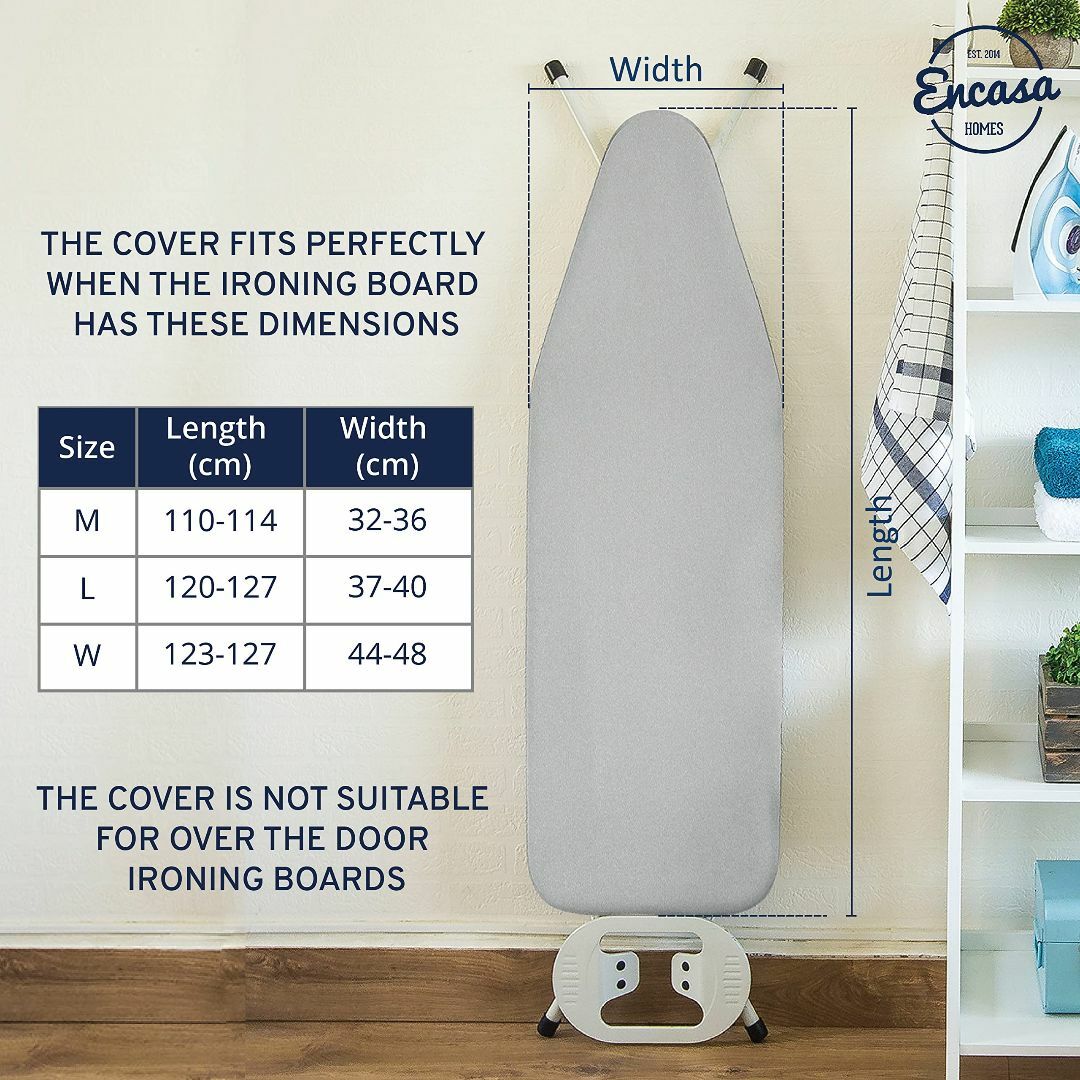 サイズ:大きいEncasaの家庭用アイロンボードカバーシルバーム - フォー インテリア/住まい/日用品の日用品/生活雑貨/旅行(日用品/生活雑貨)の商品写真