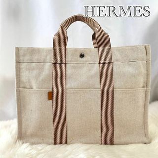 エルメス(Hermes)のエルメス　ニューフールトゥMM トートバッグ　ブラウン系　角スレなし　477(トートバッグ)