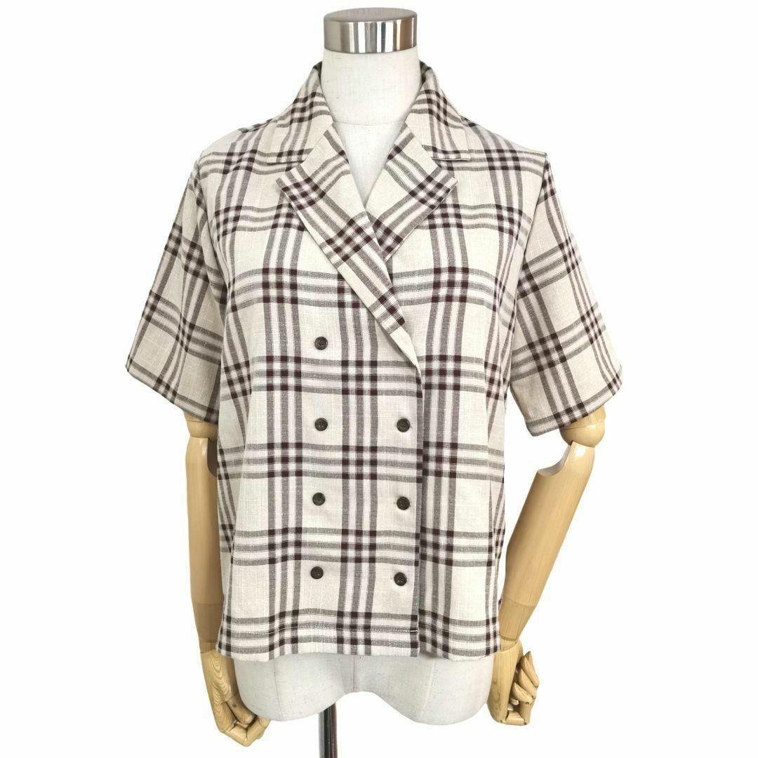 【M】archives アルシーヴ レディース チェックシャツ ブラウン レディースのトップス(シャツ/ブラウス(半袖/袖なし))の商品写真