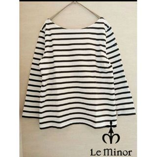 【送料無料レディース】Le minor　ボーダーボートネックカットソー