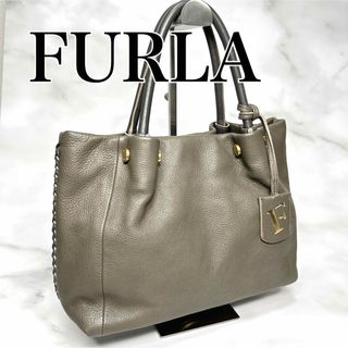 フルラ(Furla)のFURLA フルラ　ハンドバッグ　トートバッグ　肩掛け　レザー　モスグレー(ハンドバッグ)