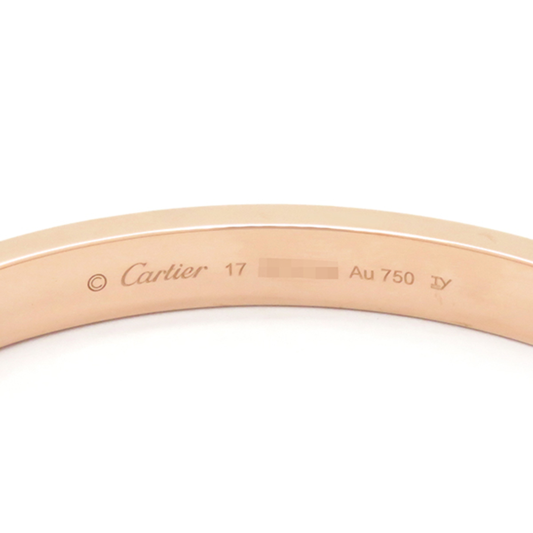 Cartier(カルティエ)のカルティエ Cartier ブレスレット LOVE ラブブレス パヴェダイヤ K18PG ピンクゴールド #17 750 18K 18金 バングル ドライバーなし  N6036917【中古】 レディースのアクセサリー(ブレスレット/バングル)の商品写真