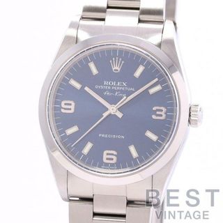 ロレックス(ROLEX)の【OH済】 ロレックス 【ROLEX】 オイスターパーペチュアル エアキング 14000 メンズ ブルー ステンレススティール 腕時計 時計 OYSTER PERPETUAL AIR KING BLUE SS ブルー369アラビアインデックス【中古】 (腕時計(アナログ))