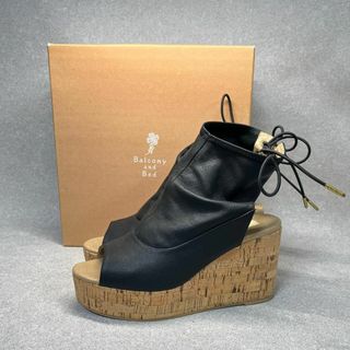 バルコニーアンドベット 24cm相当 leather sandals ブラック♫