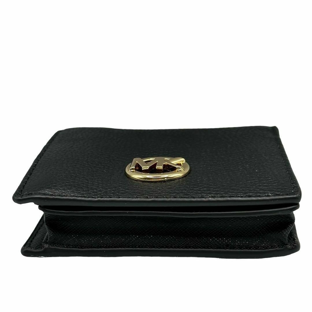 Michael Kors(マイケルコース)の折財布　財布　マイケルコース　二つ折り財布　黒　金ロゴ　ブラック　シンプル  レディースのファッション小物(財布)の商品写真