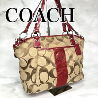 コーチ(COACH)のCOACH コーチ　バッグ　肩掛け　2way シグネチャー　赤　レッド　オシャレ(ショルダーバッグ)