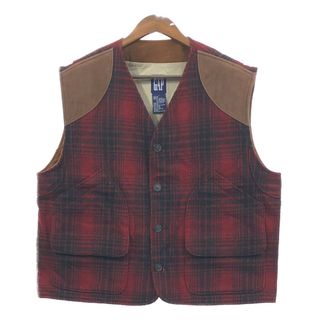 GAP - 90年代 GAP ギャップ ベスト アメカジ チェック レッド (メンズ L) 中古 古着 Q4973