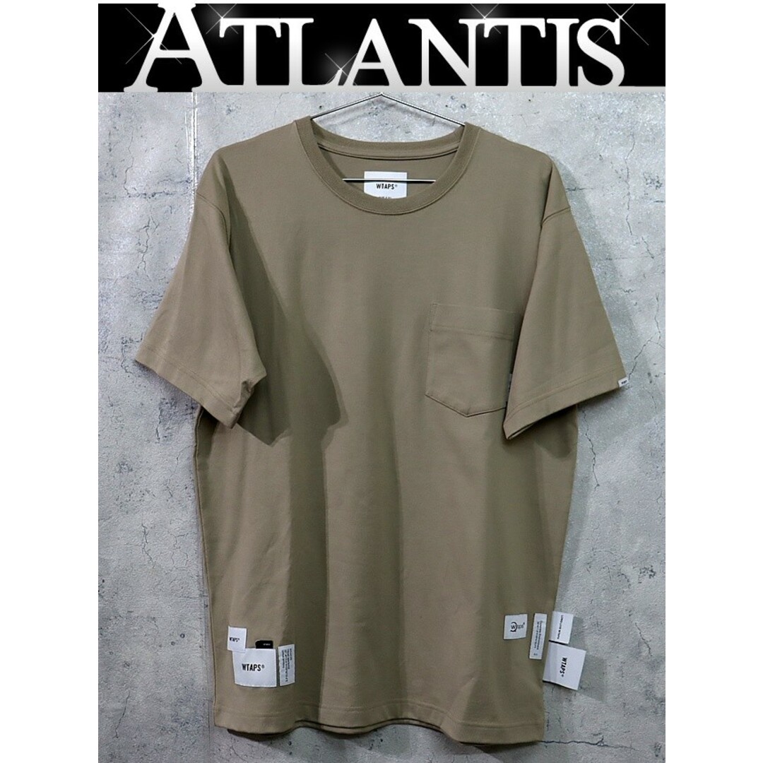 W)taps(ダブルタップス)の【広尾店】 ダブルタップス WTAPS 半袖Tシャツ メンズ ベージュ コットン size:X 01 【13762】 メンズのトップス(Tシャツ/カットソー(半袖/袖なし))の商品写真