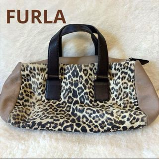 フルラ(Furla)の⭐️ FURLA フルラ 本革 ヒョウ柄 レザー ハンドバッグ トートバッグ(ハンドバッグ)