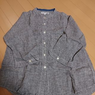 ユニクロ(UNIQLO)のユニクロ　イネス　五分袖　リネンシャツ　L 　チェッククロ(シャツ/ブラウス(長袖/七分))