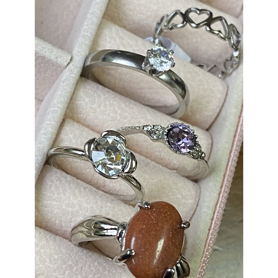 ジルコニアステンレスring6本セット レディースのアクセサリー(リング(指輪))の商品写真