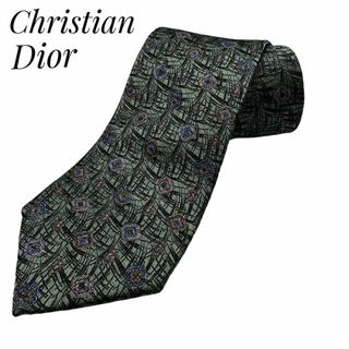 クリスチャンディオール(Christian Dior)のネクタイ　Christian Dior 総柄　緑　グリーン　ビジネス　仕事 男性(ネクタイ)