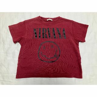 ジーユー(GU)のGU｜半袖Tシャツ　110・エンジ　NIRVANA(Tシャツ/カットソー)