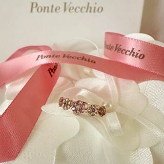 ポンテヴェキオ(PonteVecchio)のPonteVecchioダイヤモンド＆ピンクサファイア花リング(リング(指輪))