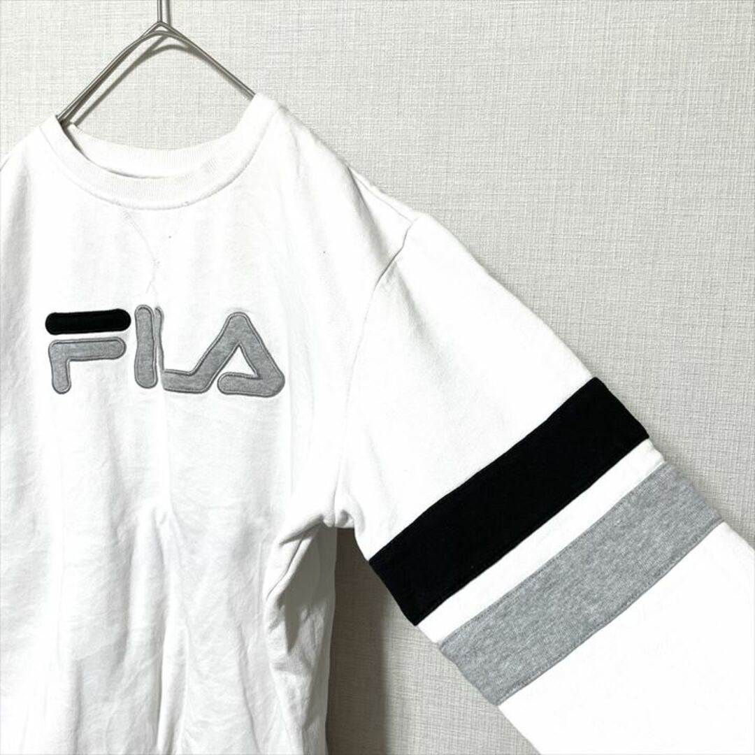 FILA(フィラ)の90s 古着 フィラ スウェット トレーナー ビッグロゴ レディースL  レディースのトップス(トレーナー/スウェット)の商品写真