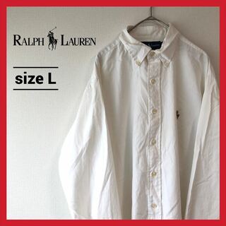 ラルフローレン(Ralph Lauren)の90s 古着 ラルフローレン BDシャツ 白シャツ 刺繍ロゴ L (シャツ)