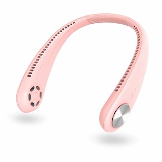 【色: ピンク】首かけ扇風機 携帯扇風機 羽根なし扇風機 USB充電式 タービン(その他)