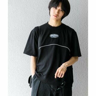 センスオブプレイスバイアーバンリサーチ(SENSE OF PLACE by URBAN RESEARCH)の【BLK×WHT】ブロックドデザインTシャツ(5分袖)(Tシャツ/カットソー(半袖/袖なし))