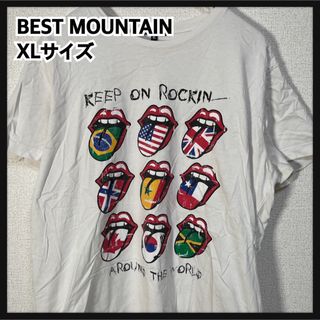 【バンドT】Tシャツ　ローリングストーンズ　総柄　白T　カラフル　XL　71(Tシャツ/カットソー(半袖/袖なし))