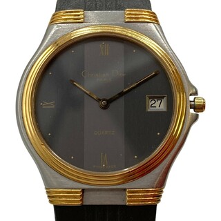 クリスチャンディオール(Christian Dior)の◎◎Christian Dior クリスチャンディオール アナログ 腕時計 クォーツ ベルト社外 39 14 01 ブラック(腕時計)