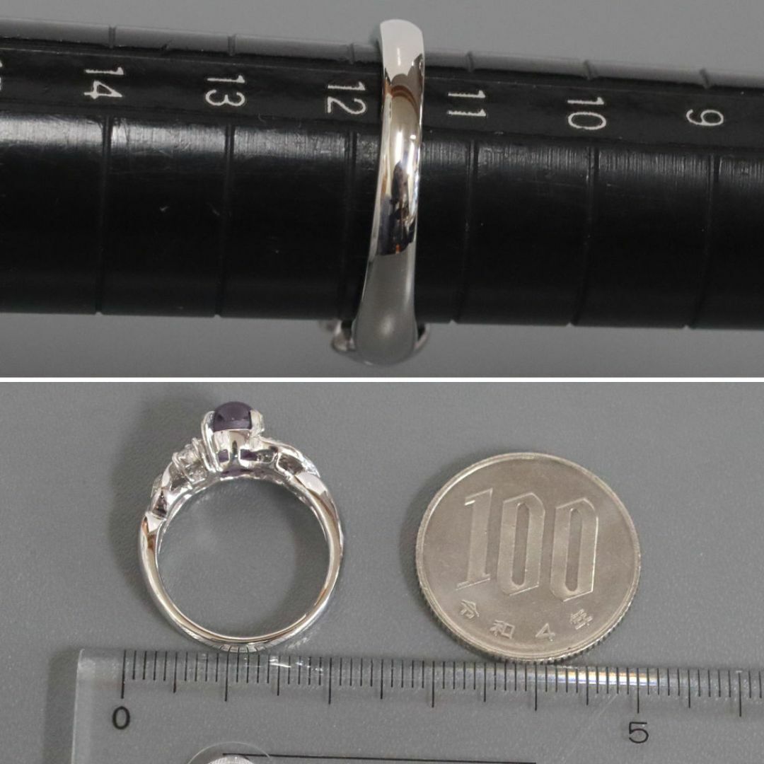 Pt900パープルスターサファイアダイヤモンドリング S2.04 D0.34 6.6g #11.5 レディースのアクセサリー(リング(指輪))の商品写真