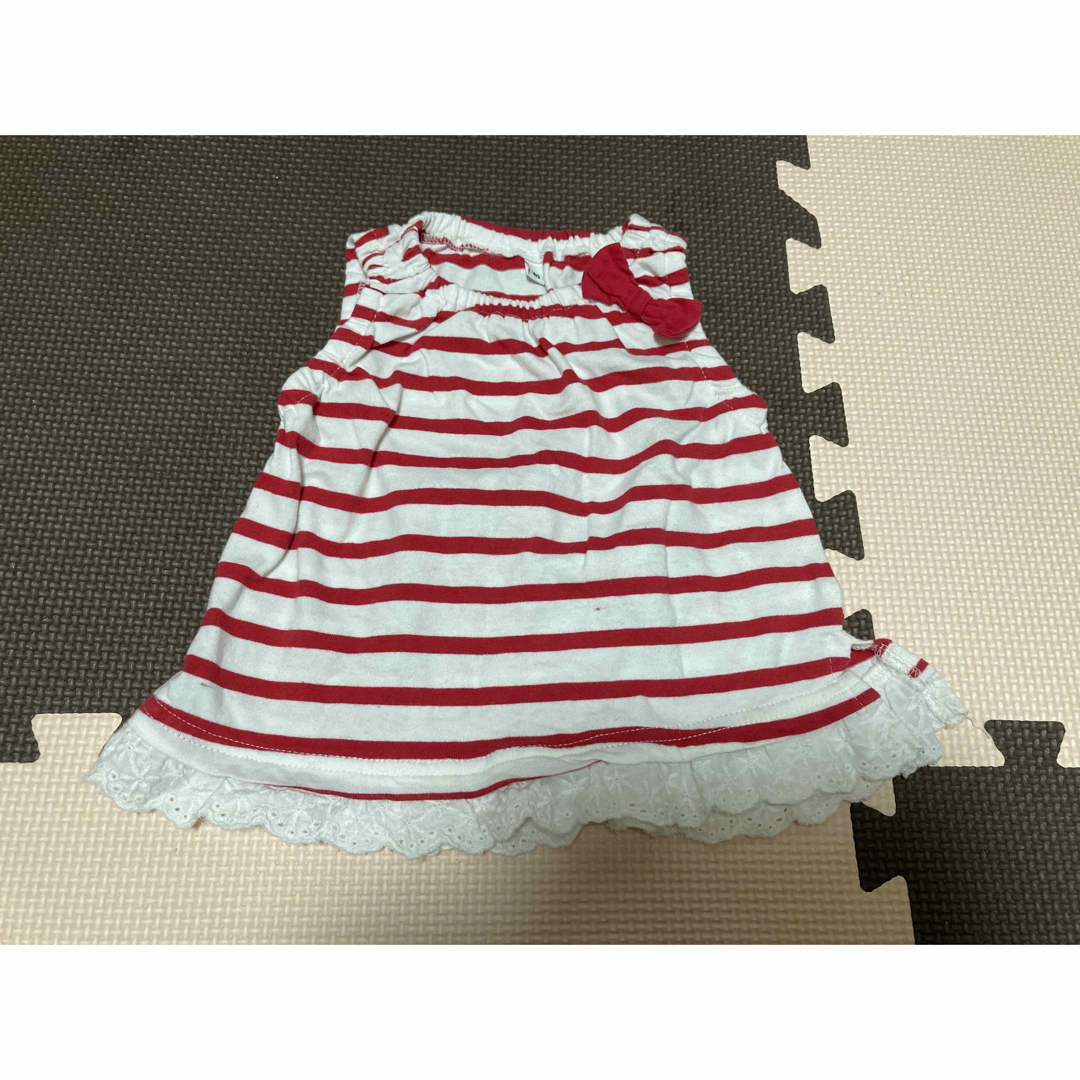 ☆ボーダー！ノースリーブ☆ キッズ/ベビー/マタニティのベビー服(~85cm)(タンクトップ/キャミソール)の商品写真