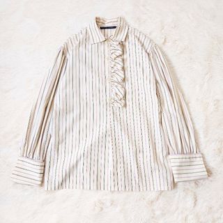 ラルフローレン(Ralph Lauren)のラルフローレン アシンメトリー フリル ストライプシャツ ブラウス  7(シャツ/ブラウス(長袖/七分))