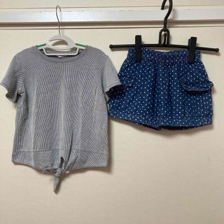 ジーユー(GU)のGU   半袖Tシャツ 120   デニム　ショートパンツ 110   女の子(パンツ/スパッツ)