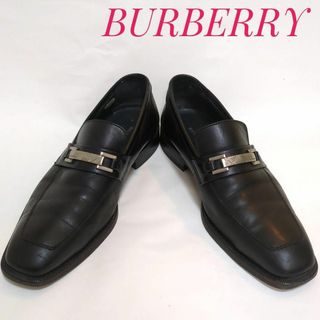 BURBERRY - ✨良品✨　バーバリー　ロゴプレート　ビジネスシューズ　黒　レザー　ローファー