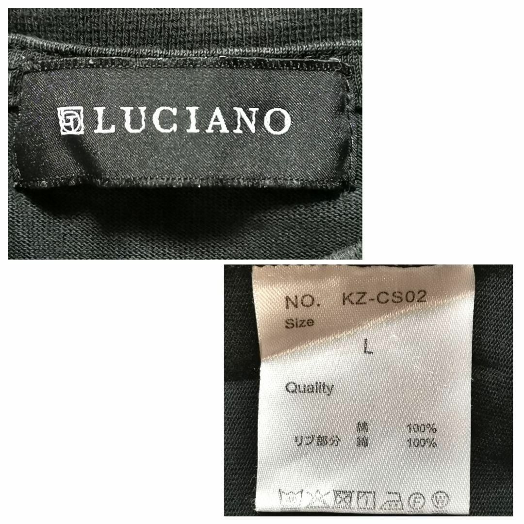 【L】LUCIANO ルチアーノ メンズ Tシャツ 黒無地 長袖 古着コーデ メンズのトップス(Tシャツ/カットソー(七分/長袖))の商品写真